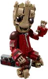 LEGO Groot in Ravager jumpsuit with bomb.