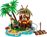 Detailed LEGO island build with Ray the Castaway.