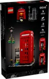 Back of LEGO Telephone Box product box.