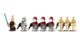 Minifigure lineup: Republic and Separatist forces.