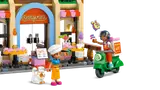 Restaurant entrance and delivery scooter.