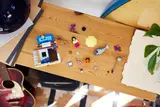 LEGO set elements overhead.