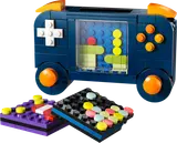 LEGO Retro Gaming Console handheld with game cartridges.