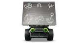 Gaming Race Car under graffiti garage.