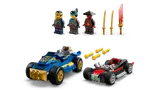 Ninjago set components laid out.