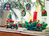 LEGO 40746 truck in a festive holiday display.
