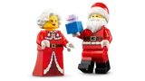 Close-up of Santa and Mrs. Claus minifigures