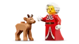 Mrs. Claus and baby reindeer close-up