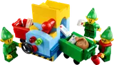 Elves sorting mail with machine.