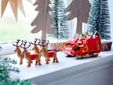 LEGO Santa's Sleigh on a windowsill display.