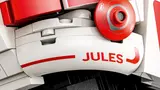 'JULES' decal detail on helmet.