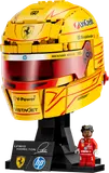 LEGO Lewis Hamilton Ferrari F1 helmet and minifigure.