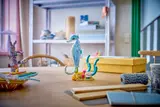 Seahorse model on a table.