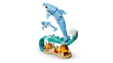 Detailed view of the LEGO dolphins.