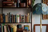 LEGO Book Nook on a bookshelf.
