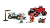 Silver and Knuckles minifigures with cars and accessories.