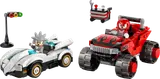 LEGO Sonic 77118 set with Silver's car, Knuckles' truck, traffic light, and toolbox.