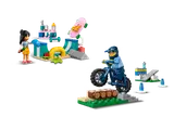 Two LEGO sets combined: Friends skate park and City police training.
