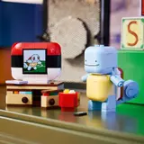 Detailed view of LEGO Ditto as Squirtle and TV.