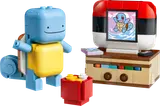 LEGO Ditto as Squirtle and a TV set with a stool.