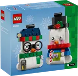 Rear view of LEGO Snowman Ornaments box.