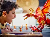 Child facing dragon head