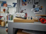LEGO train desk display.