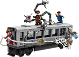 LEGO Spider-Man subway battle.