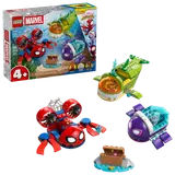 LEGO Marvel set box with built vehicles.