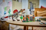 LEGO Spinosaurus set on display.
