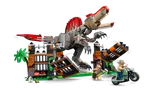 Spinosaurus bursts through enclosure walls.