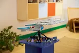 Enterprise D on pedestal.