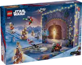 LEGO Star Wars Advent Calendar box side, open with playmat.