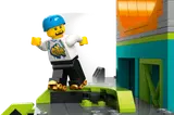Minifigure on roller skates close-up.