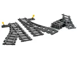 LEGO train tracks arrangement.