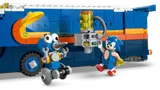 LEGO Sonic fending off Clucky with truck's weapon.