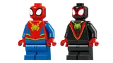 Spidey and Miles Morales minifigures.