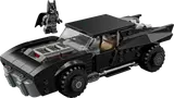 LEGO Batman Batmobile with minifigure, front view.