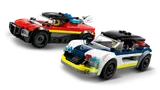 LEGO police and fire sports cars.