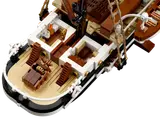 Aft deck details: helm and cabins.