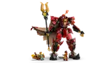 Fire Knight Mech with minifigures and raft.