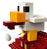 LEGO Minecraft chicken egg drop feature.