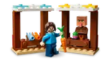 LEGO Minecraft market stall with Villager and carrot.