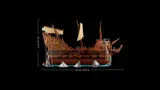 Dimensions of The Goonies pirate ship model.