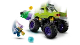 Hulk jumping from his truck towards Thanos.