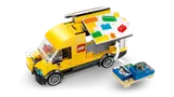 LEGO van opening mechanisms indicated by arrows.
