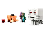 LEGO Minecraft Ghast, Hoglin, Piglin, and Magma Cube.