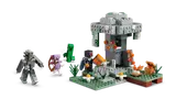 Action shot of Minecraft figures in garden.