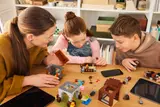 Family building Minecraft set.