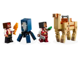 Line-up of characters and camel.